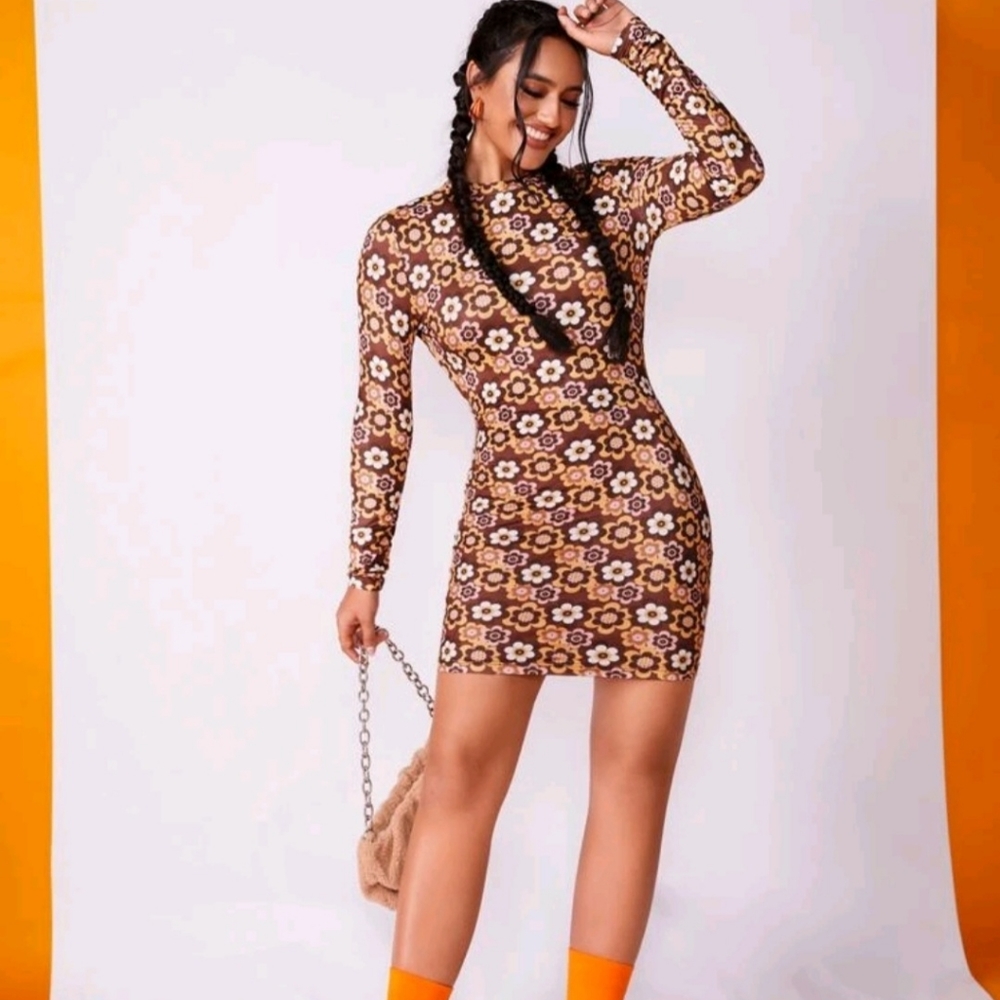 Women's floral hippie dress
